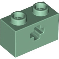 Lego kostka (kostička) 1x2, křížovou dírou (otvorem), pískově zelená (6250172)
